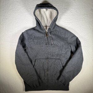 Men’s Weatherproof Vintage Dark Gray Heavyweight Faux Fur Lined Hoodie, Size S